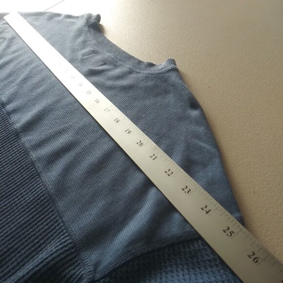 Terra & Sky women's size 1X blue waffle knit sweater - Picture 6 of 12